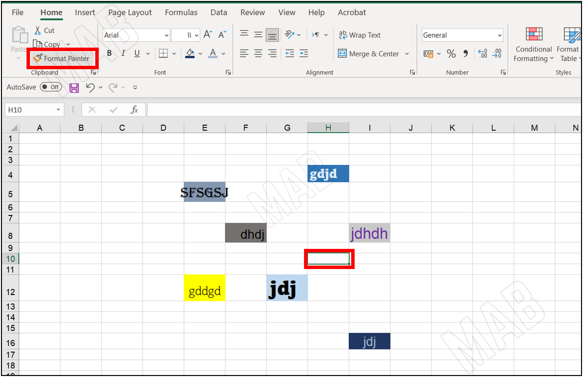 How to use Format Painter to unify formatting in Excel